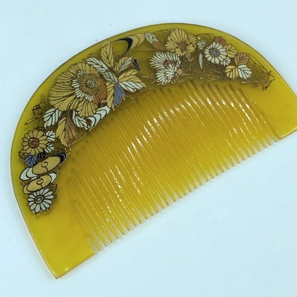 Japanese Decorated Gilt, Resinous, Kushi (Comb) & Kogai (HairStick) GS508 main image 9